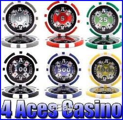500 Count Ace Casino Poker Set 14 Gram Clay Composite Chips With Aluminum Case