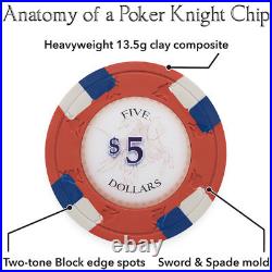 500 Count Claysmith'Poker Knights' Poker Chips Set in Black Aluminum Case