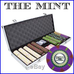 500 Count'The Mint' Poker Chips in Aluminum Carrying Case, 13.5g Clay Composite
