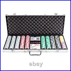 500 Count The Ultimate Poker Set 14 Gram Clay Composite Chips with Aluminum Ca