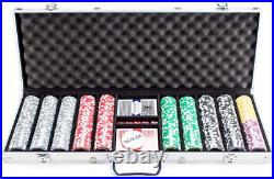 500 Count the Ultimate Poker Set 14 Gram Clay Composite Chips with Aluminum Ca