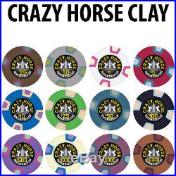 500 Crazy Horse Ture Clay Poker Chips 10 table grams Aluminum Case