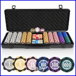 500 PCS Poker Set with 14 Gram Numbered Clay Chips, 500PCS Chips Black Case