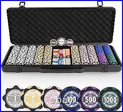 500 PCS Poker Set with 14 Gram Numbered Clay Chips, Texas Hold'em Casino Chip