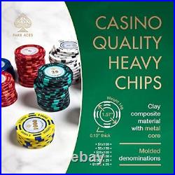 -500 Piece 14 Gram Clay Composite Poker Chip Set with Case. 500 Chip Set