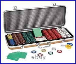 -500 Piece 14 Gram Clay Composite Poker Chip Set with Case. Premium Playing
