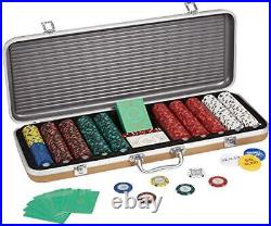 500 Piece Clay Composite Poker Chip Set with Premium Cards and Dice