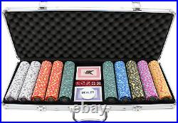 500 Piece Crown Casino 13.5G Clay Poker Chips Casino Quality Poker Chips, Heavyw