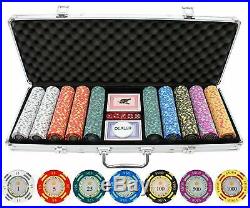 500 Poker Chips Aluminium Carrying Case Casino Quality Dices Funny Clay Game