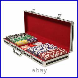 500 Tournament Pro 11.5g Clay Poker Chips Set with Black Aluminum Case Pick Chips