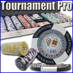 500 Tournament Pro Poker Chips Set with Aluminum Case Pick Denominations
