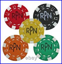 500 count RPN Yellow, Red, Black, Green, Orange Casino Gambling Clay Poker Chips