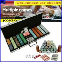 500ct Las Vegas Poker 14g Clay Poker Chips Set With Acrylic Case Pick Chips US
