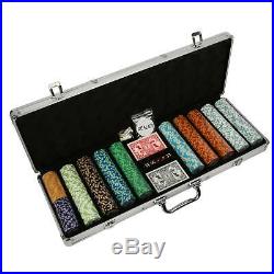 500ct. Las Vegas Poker Club Poker Set 14g Clay Composite Chips with Aluminum Case