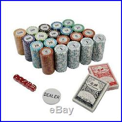 500ct. Las Vegas Poker Club Poker Set 14g Clay Composite Chips with Aluminum Case