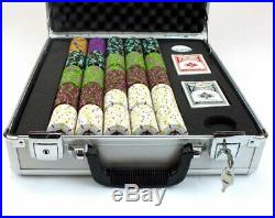 500ct. Rock & Roll Clay Composite 13.5g Poker Chip Set, Aluminum Claysmith Case