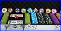 500ct. Rock & Roll Clay Composite 13.5g Poker Chip Set in Aluminum Metal Case