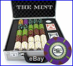 500ct. The Mint Clay Composite 13.5g Poker Chip Set in Aluminum Claysmith Case