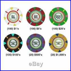 500ct. The Mint Clay Composite 13.5g Poker Chip Set in Aluminum Metal Carry Case