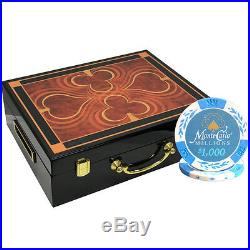 500pcs 14G MONTE CARLO MILLIONS CLAY POKER CHIPS SET HIGH GLOSS WOOD CASE