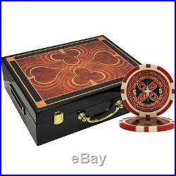 500pcs 14G ULTIMATE CLAY POKER CHIPS SET HIGH GLOSS WOOD CASE