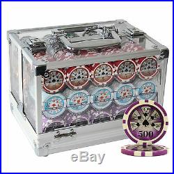 600 14 G High Roller Casino Clay Poker Chips Set Acrylic Case Custom Build