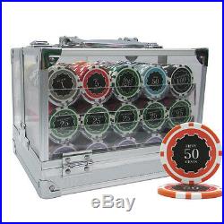 600 14g Eclipse Casino Clay Poker Chips Set Acrylic Case Custom Build