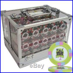 600 14g Knights Casino Clay Poker Chips Set Clear Case Choose Denominations