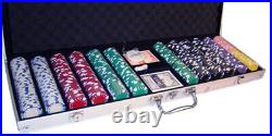 600 Diamond Suited 12.5g Clay Poker Chips Set with Aluminum Case Pick Chips