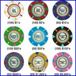600ct. The Mint Clay Composite 13.5g Poker Chip Set in Acrylic Case