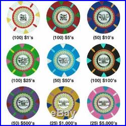 600ct. The Mint Clay Composite 13.5g Poker Chip Set in Aluminum Metal Carry Case