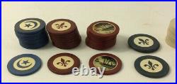 65 Incredible Clay Poker Chips Early 20th Century WWI Era Chicago Variety MustC