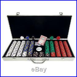 650 Piece Pro Clay Poker Chips Aluminum Carry Case Set Home Card Deck Games