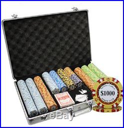 650pc 14g Monte Carlo Poker Club Clay Poker Chips Set With Aluminum Case