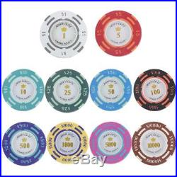 6x Exquisite Design Label 10 Dollar Denomination Casino Pokers Clay Chips Set
