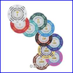 6x Exquisite Design Label 10 Dollar Denomination Casino Pokers Clay Chips Set