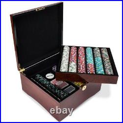 750 count Showdown Casino Heavyweight 13.5g Poker Chips Set in Mahogany Case