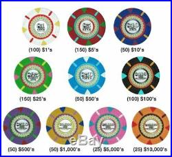 750ct. The Mint Clay Composite 13.5g Poker Chip Set in Aluminum Metal Carry Case