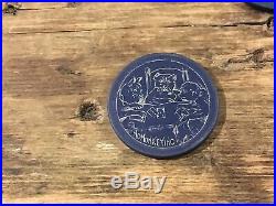 84 Antique Engraved Clay No Monkeying Poker Chips Blue