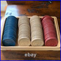 88pc LUCKY ELEPHANT Vintage Clay Embossed Gaming Poker Chips Set- Seymour ELP