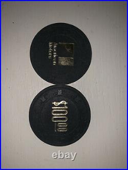 99x (1 Shy ofrack)Paulson Top Hat & Cane Clay Poker Chips AMC $100 Black Vintage