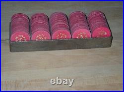 99x 5 Fun Nite No Value Paulson Top Hat & Cane Clay Poker Chips, Original Rack