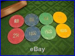 ASM/CPC Dice And Card (DIECAR) Vintage Clay Poker Chips Set with Leather Case