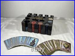 Antique 1920s Poker Chips Set 237 Total Clay Chips + 2 Decks Of Vintage Cards