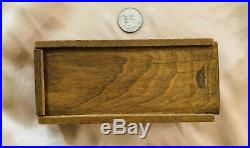 Antique Civil War Era Clay Poker Chips with Primitive Handmade Box with Sliding Lid