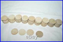 Antique SET of 181 Clay Golfer Embossed Poker Chips Red Blue White withBOX