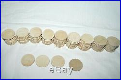 Antique SET of 181 Clay Golfer Embossed Poker Chips Red Blue White withBOX