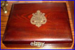Antique Vintage Clay Poker Chips With Beautiful Mahogany/walnut Case