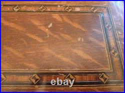Antique Vintage Clay Poker Chips in Inlaid Oak Carrying Case