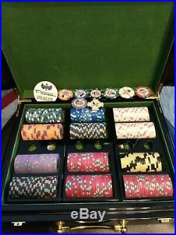 Apache Poker chips Pharaoh's 500 all clay chips Nice wooden box variety